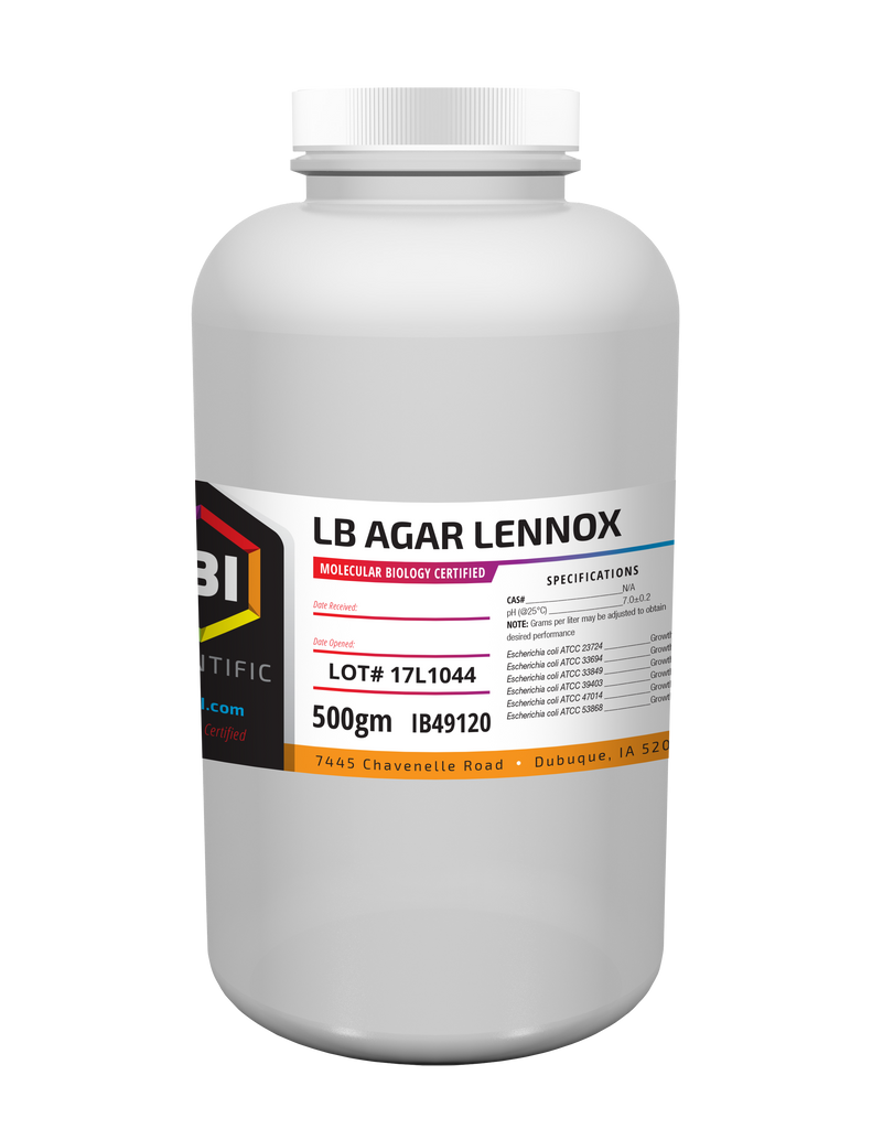 LB Agar Lennox Culture Media Microbiology IBI Scientific